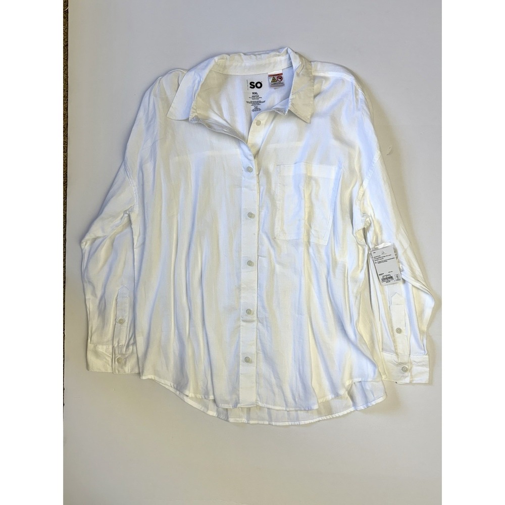 SO Adaptive Women's XXL White Button Down Shirt NWT Cotton Modal